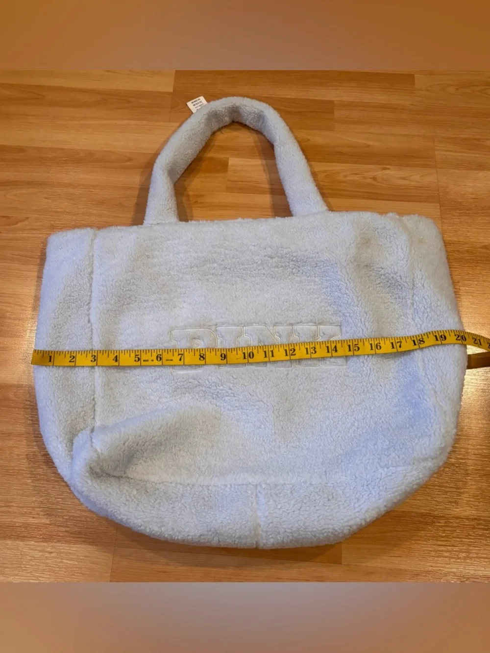 PINK Victoria's Secret Plush Sherpa‎ Tote in  Light Cloud Blue
